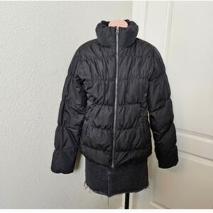 Classic Black Puffer Jacket - Zip Front Sz S